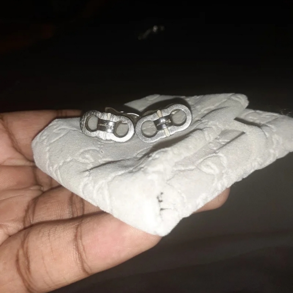 Salvatore Ferragamo silver double gancini cufflinks